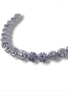 Sterling Silver Flower Link Bracelet size 7.25"